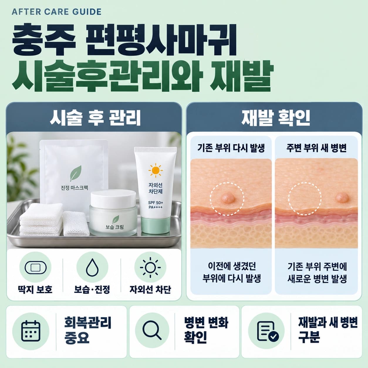 충주 편평사마귀 시술후관리와 재발