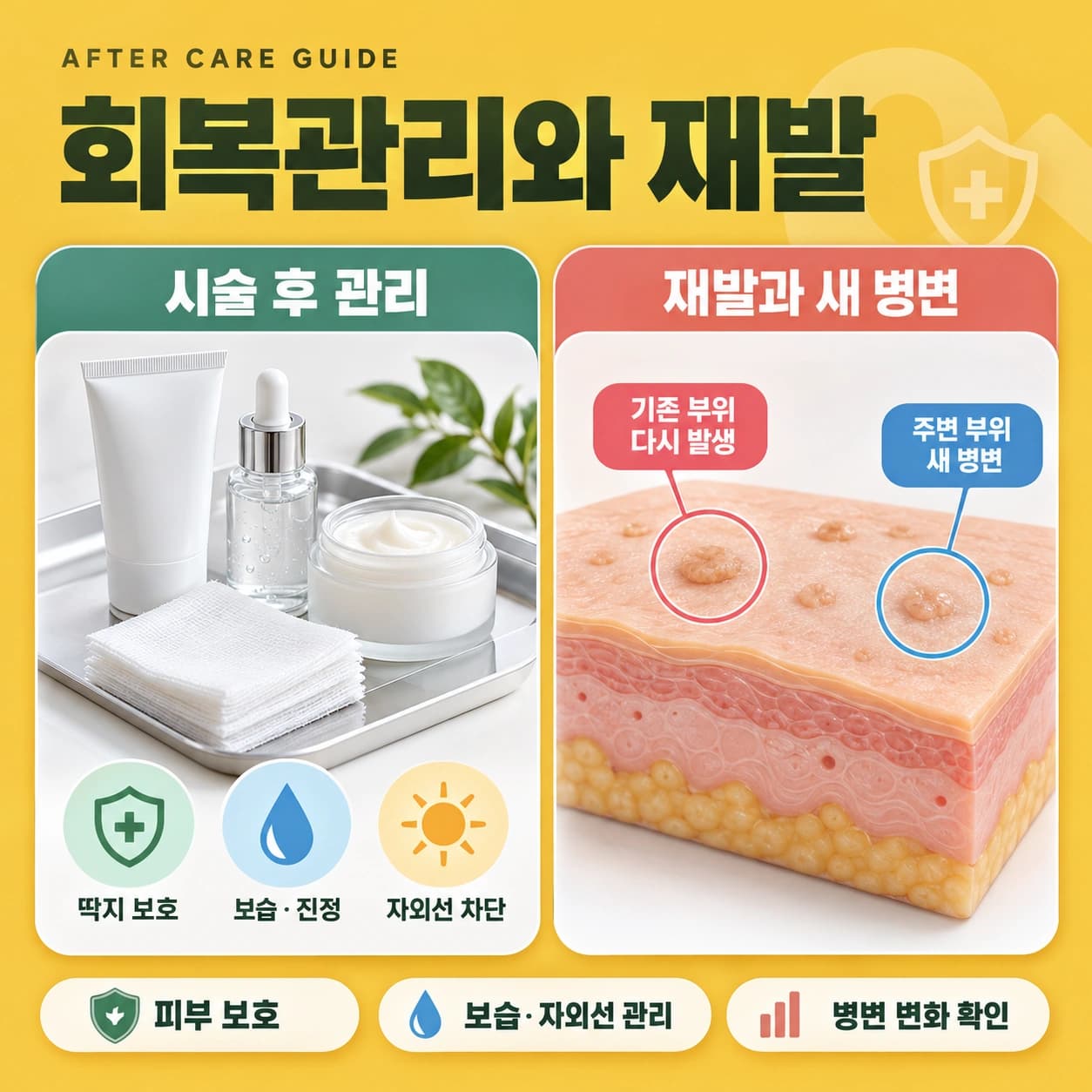 천안 편평사마귀 시술후 관리와 재발