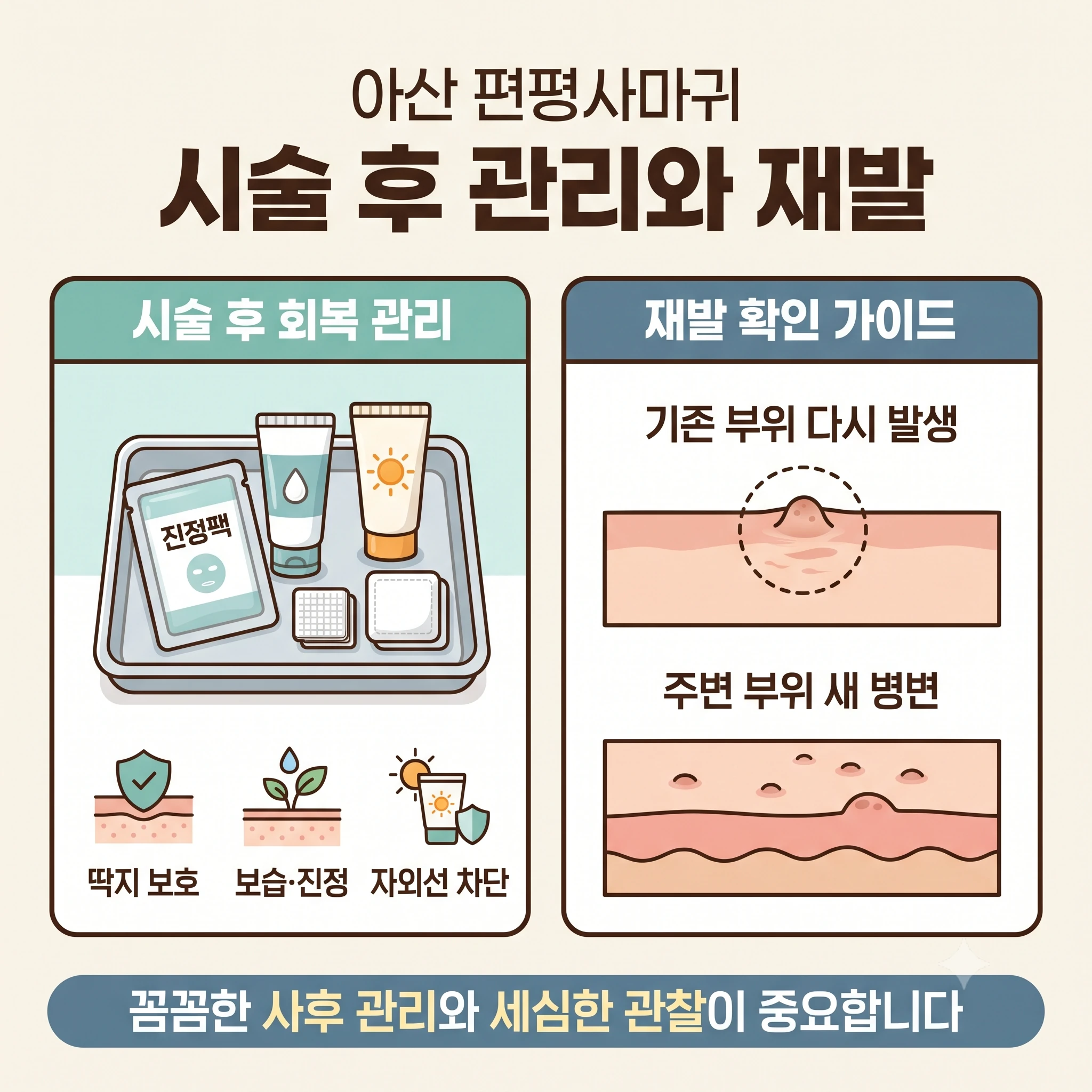 아산 편평사마귀 시술후관리와 재발