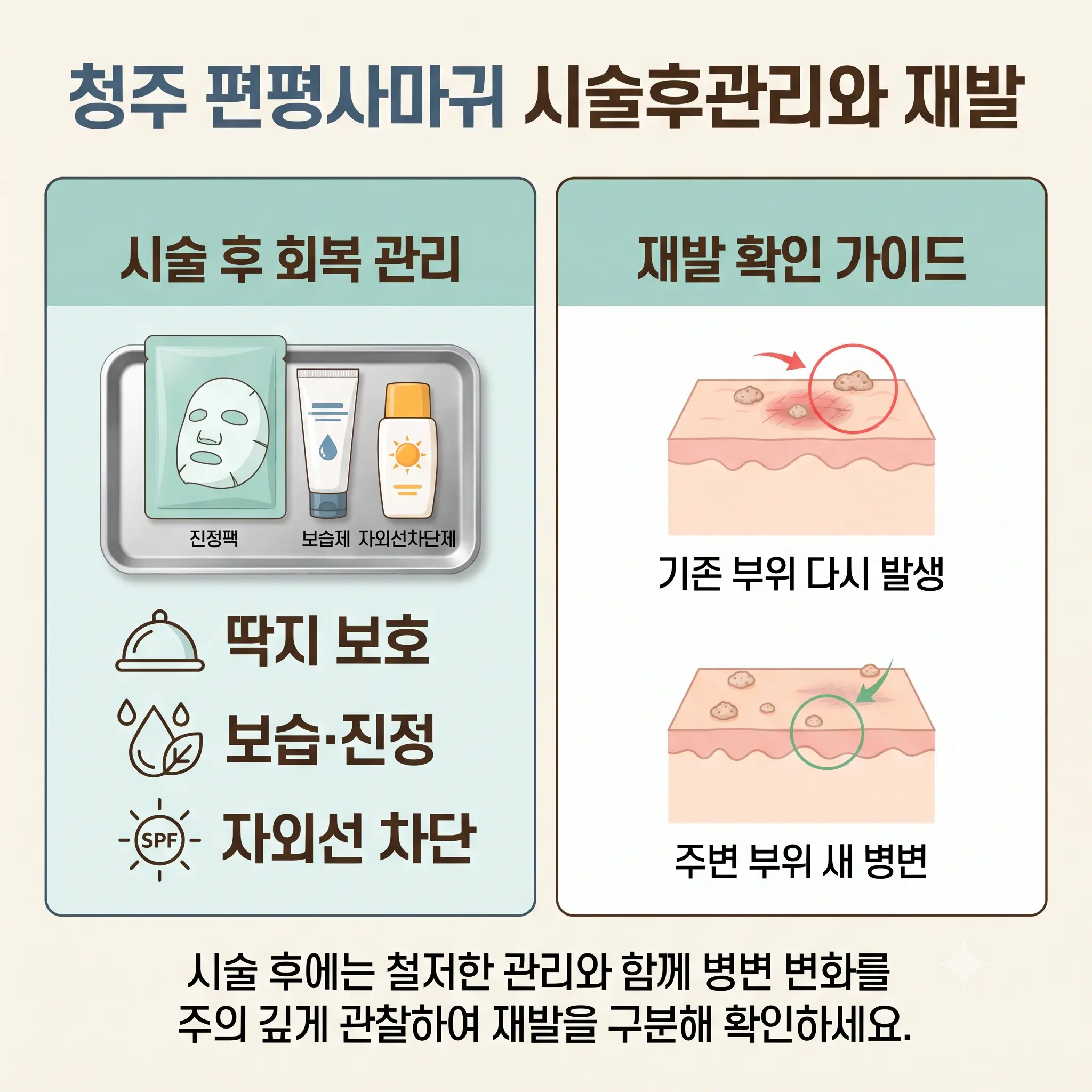 청주 편평사마귀 시술후관리와 재발