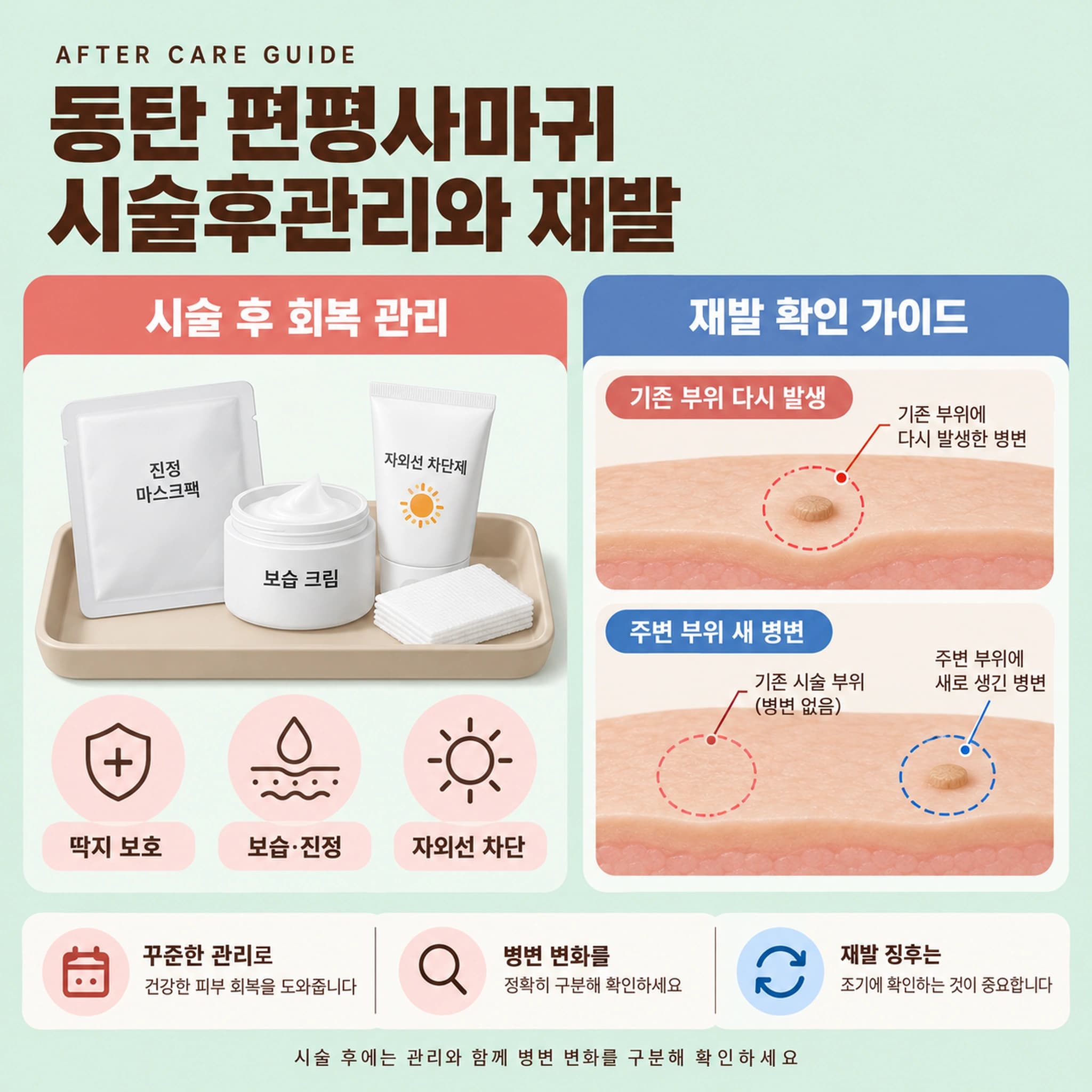 동탄 편평사마귀 시술후관리와 재발
