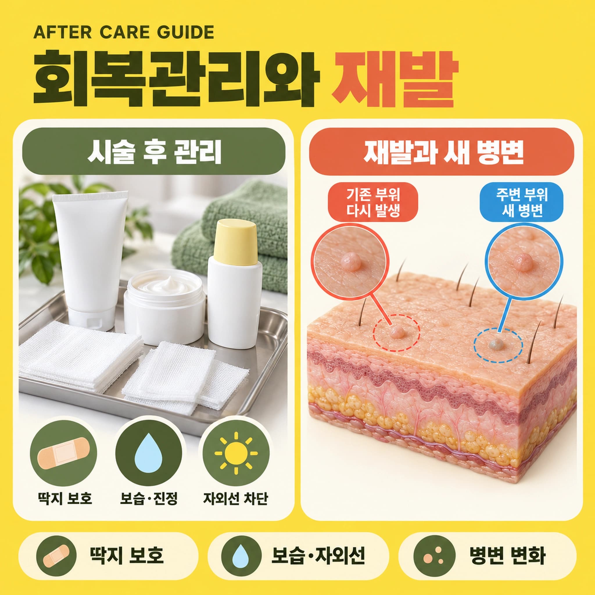 천안 편평사마귀 시술후 관리와 재발