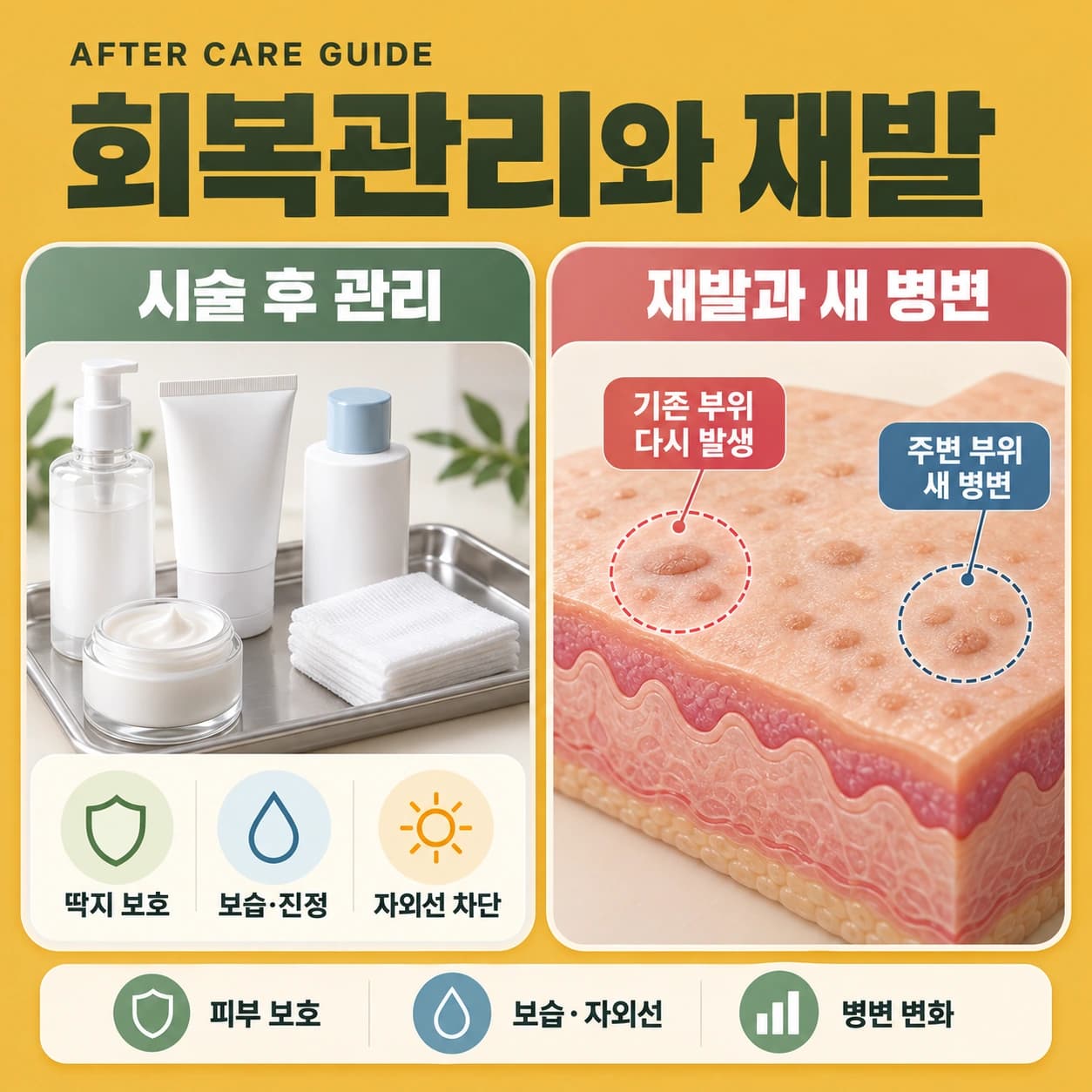 천안 편평사마귀 시술후 관리와 재발