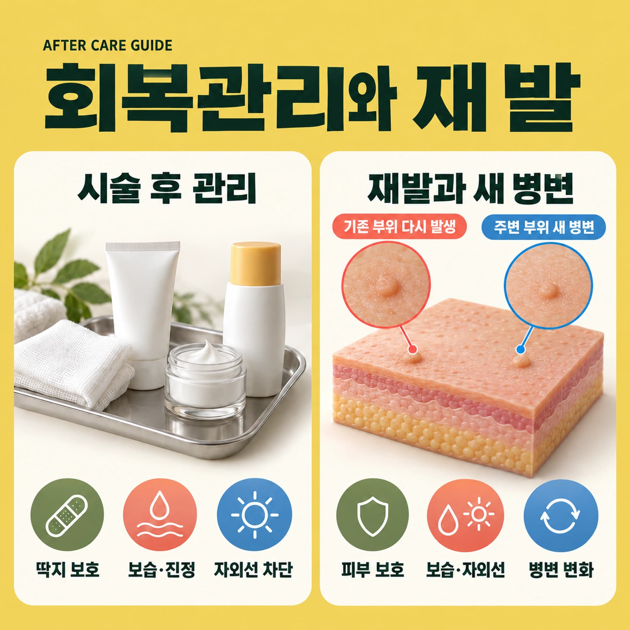 천안 편평사마귀 시술후 관리와 재발