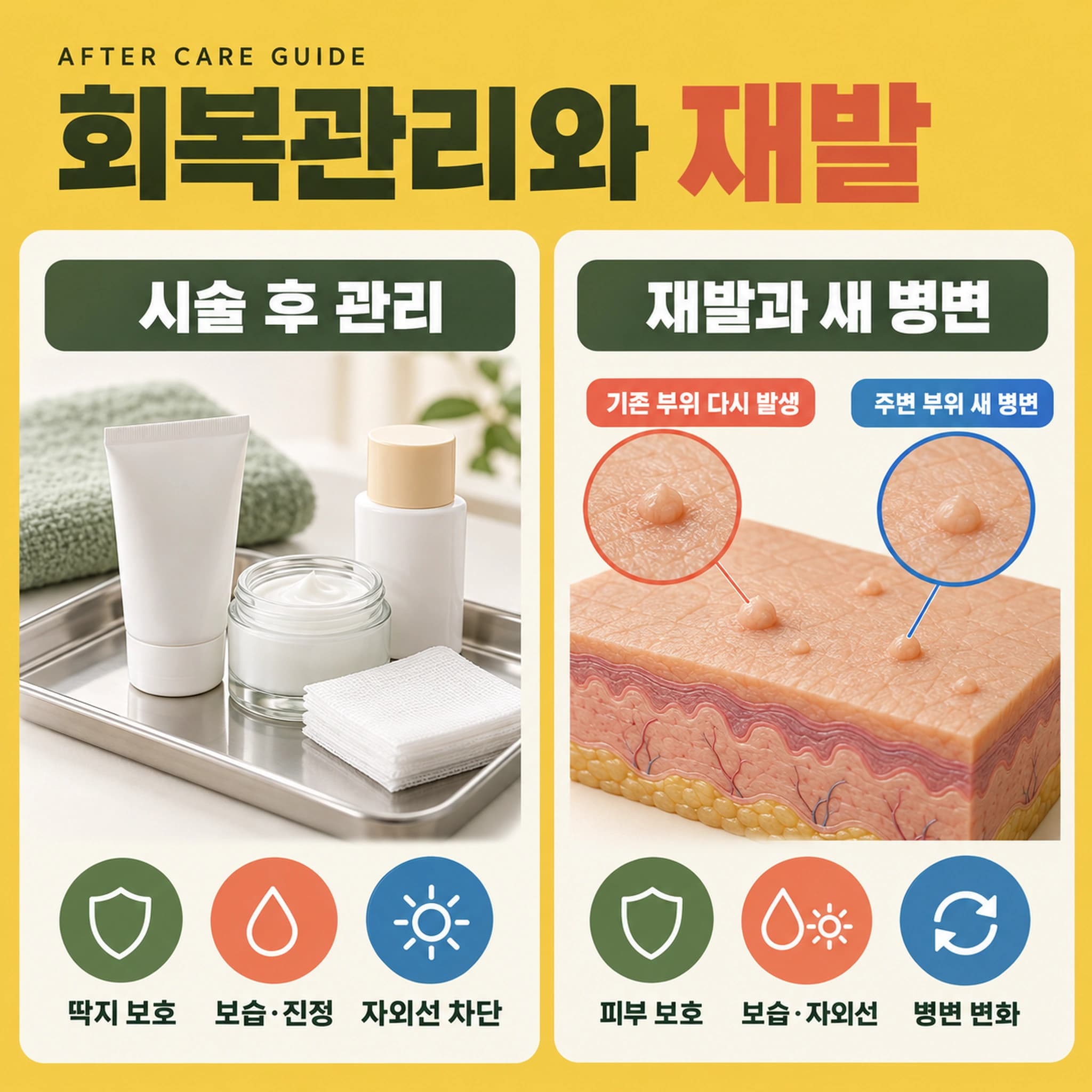천안 편평사마귀 시술후 관리와 재발