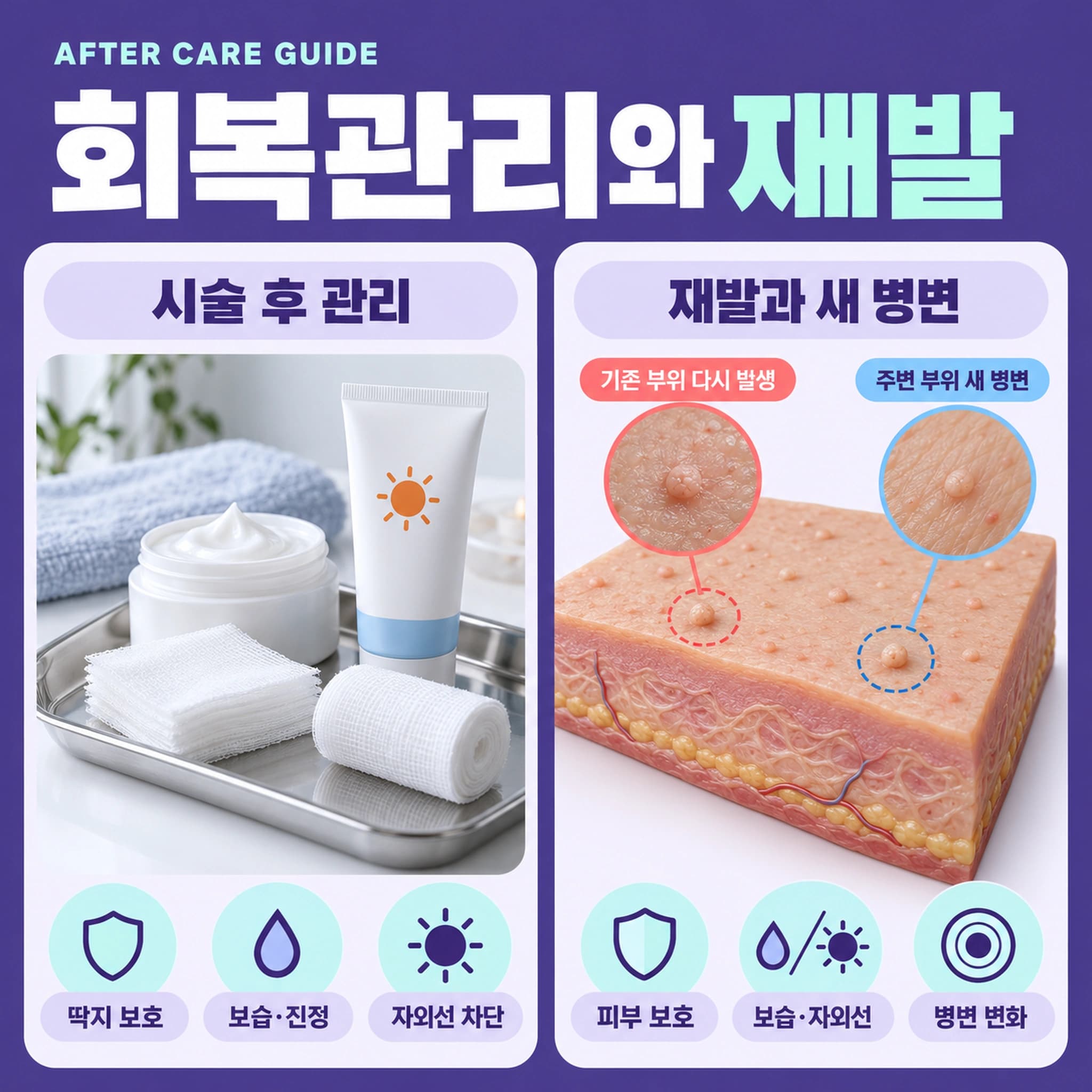 천안 편평사마귀 시술후 관리와 재발