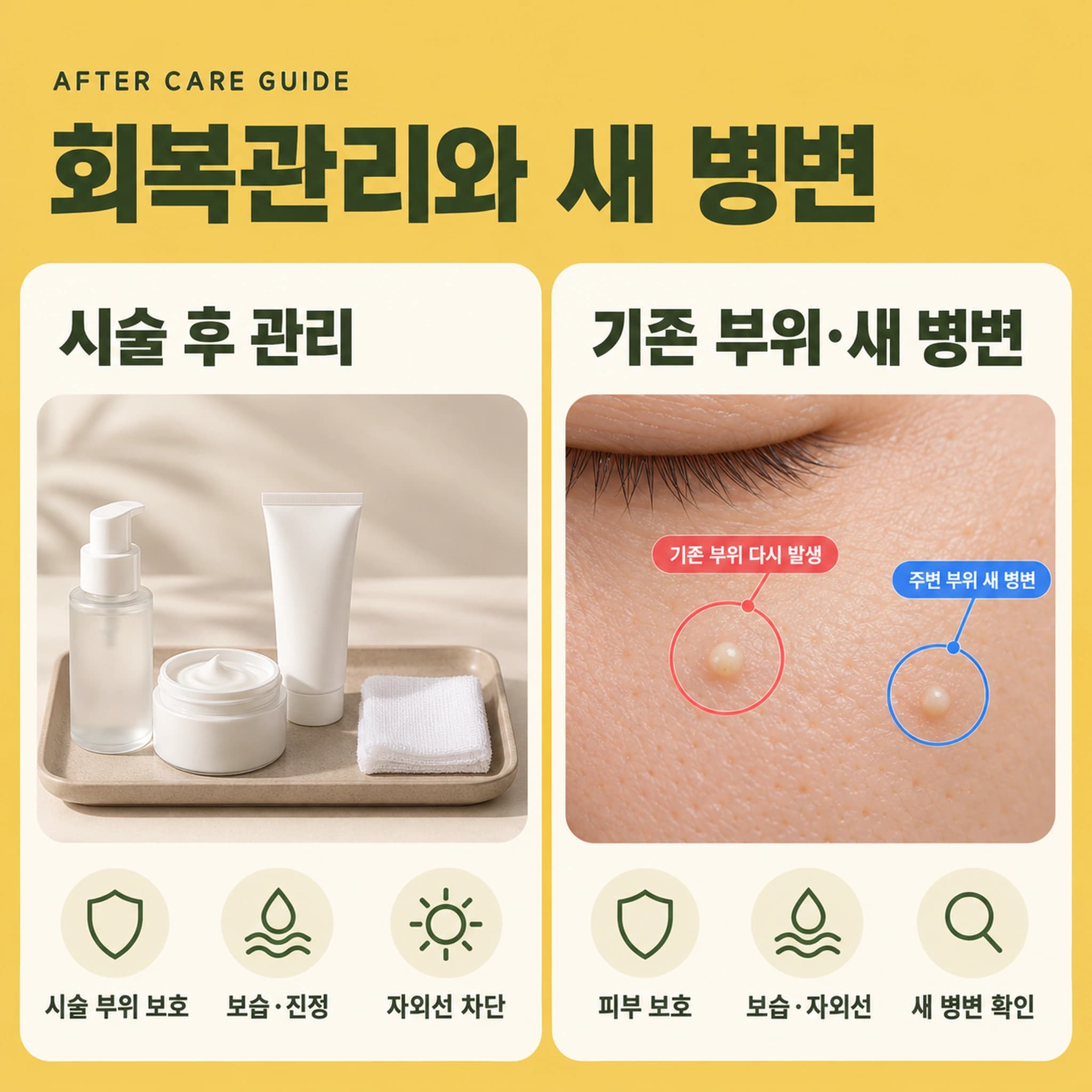 천안 비립종 시술 후 관리