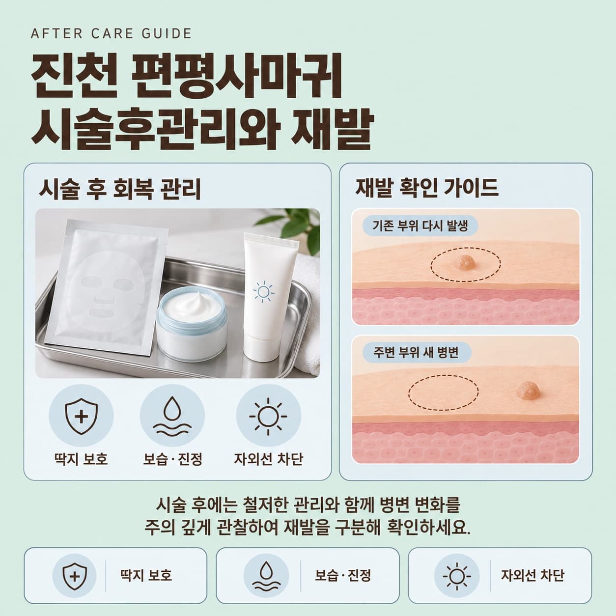 진천 편평사마귀 시술후관리와 재발
