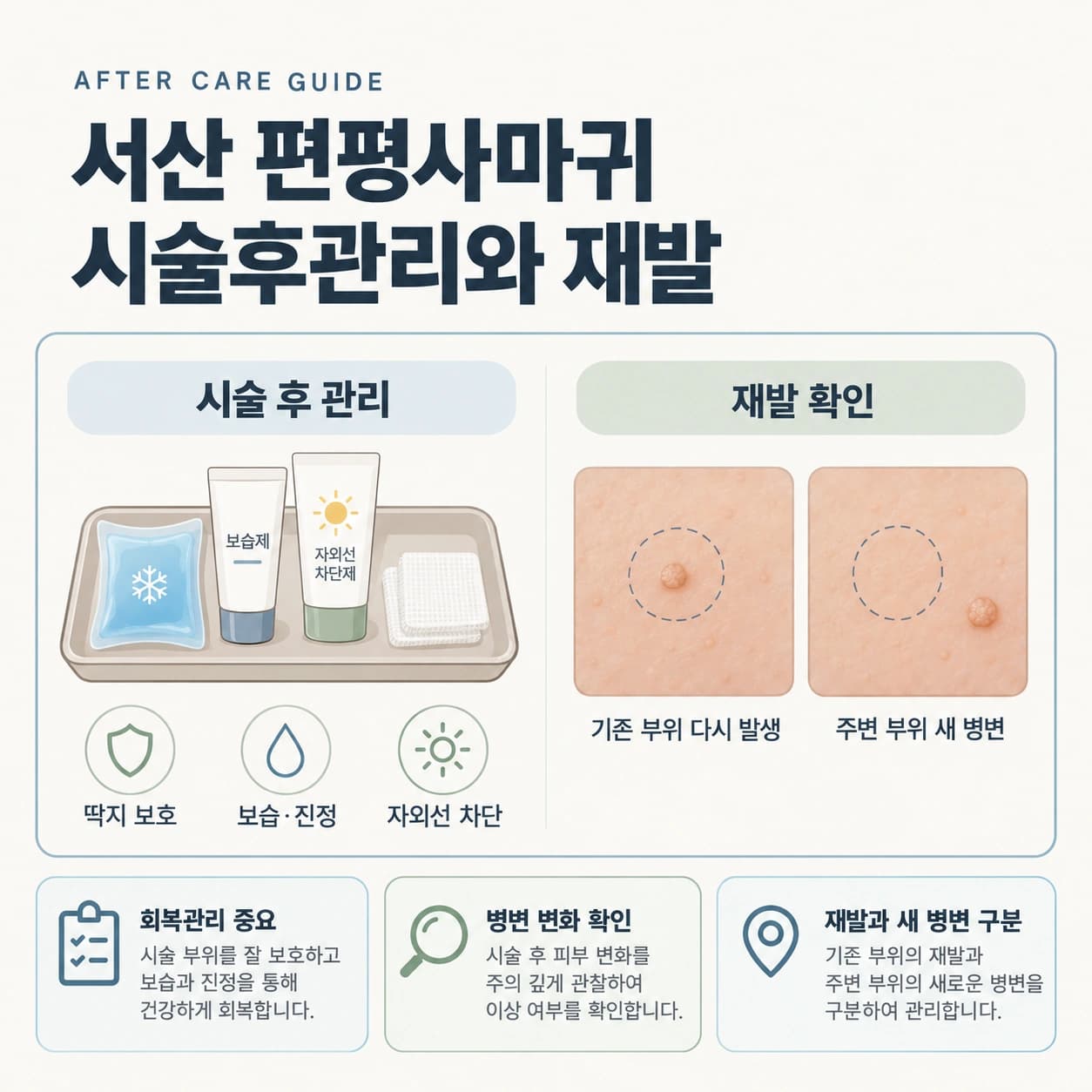 서산 편평사마귀 시술후관리와 재발
